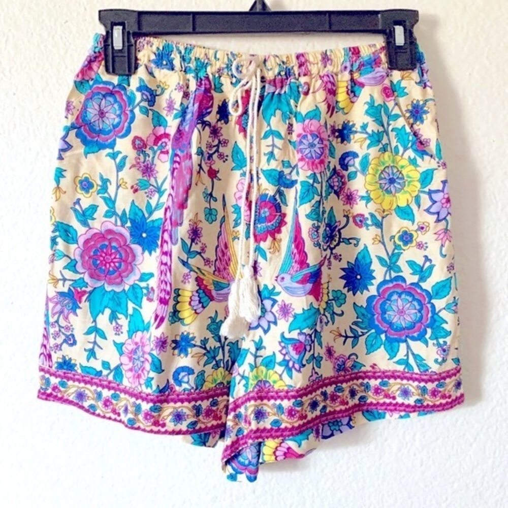 🍒 5/$25 🍒 Floral Boho Shorts with Drawstring & Tassels & Pockets